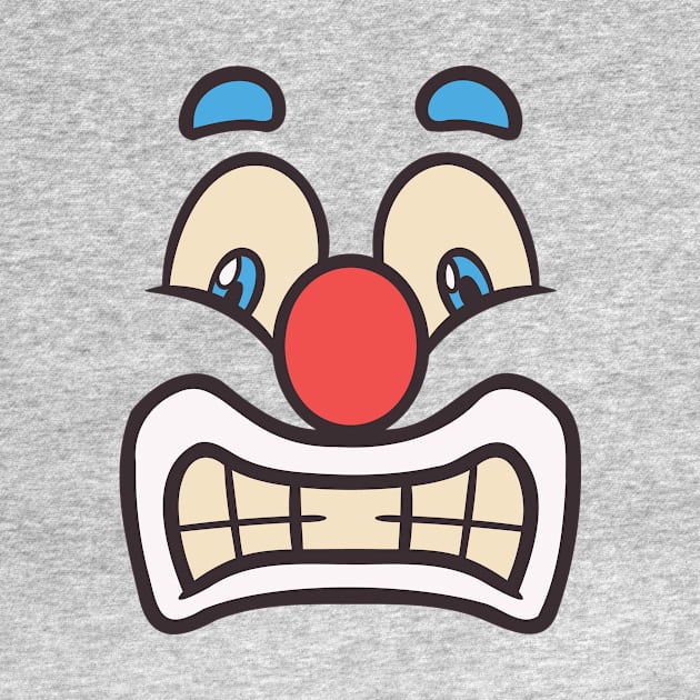 Funny Clown Face Cartoon Illustration by unlesssla